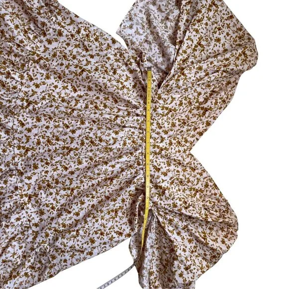 For Good Floral Flutter Sleeve Mini Dress With V-Neckline & Lace-Up Back - Picture 16 of 16